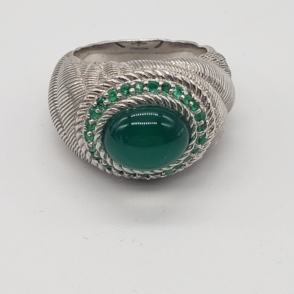 Judith Ripka Green Chalcedony,Emerald,Sterling
